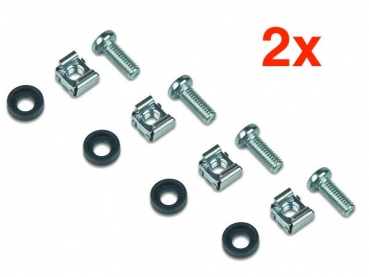 Set Wirewin 4 Kabelführungsringe KFH 40*40 19" Rack + 8 Schrauben (28-teilig)